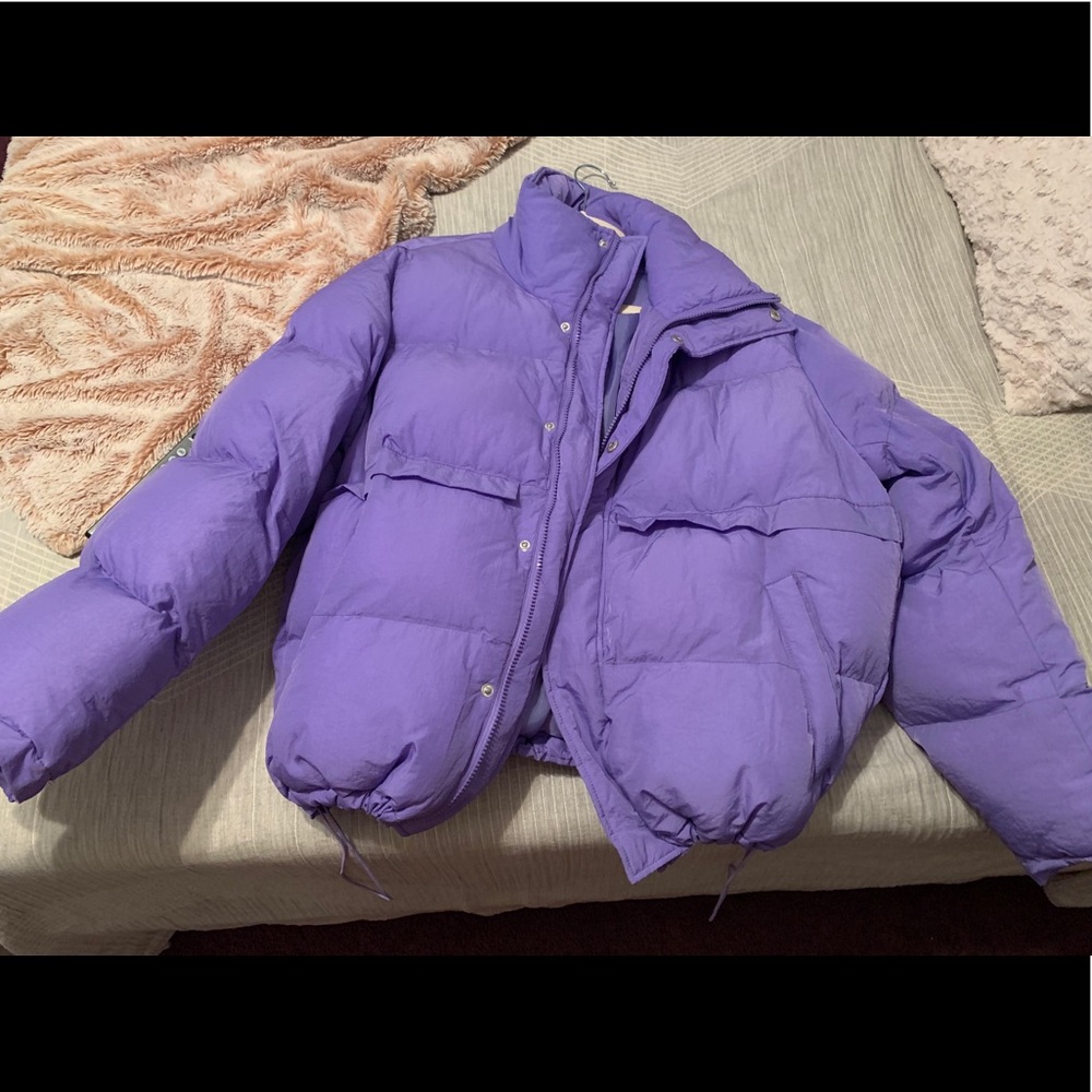 COPY - Oversized purple puffer.